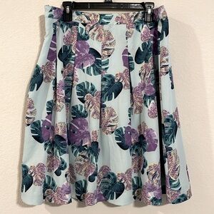 Chadwicks Of Boston Women’s Midi Skirt Size 14 Blue Floral Tropical Contemporary
